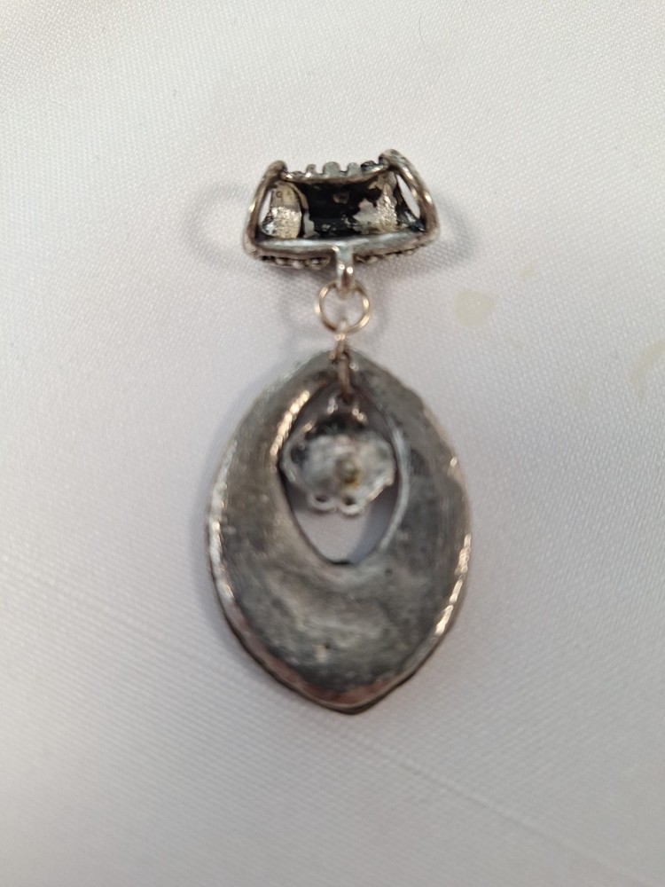 Southwestern Silver Dangle Pendant Unmarked