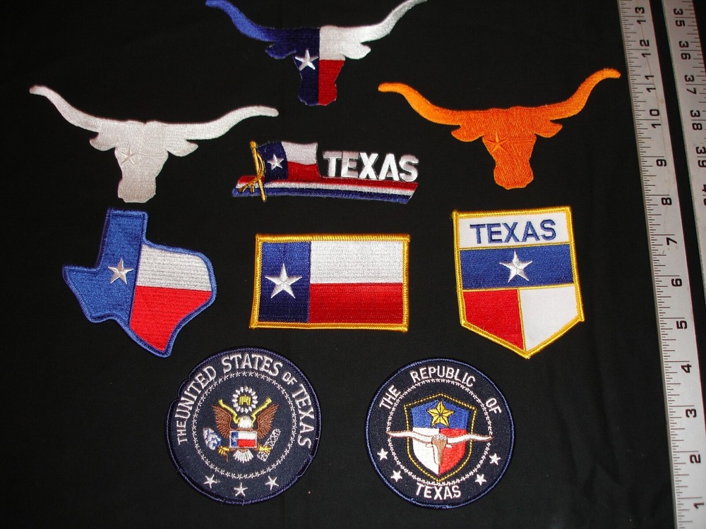 Texas patch set 9 patches Texas flag