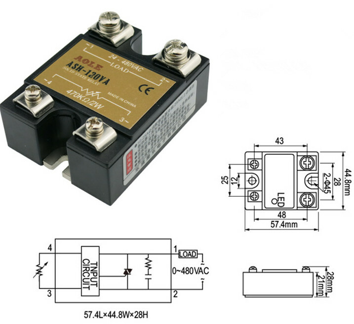 Single-phase 120A solid state relay ASH-120VA potentiometer regulating voltage