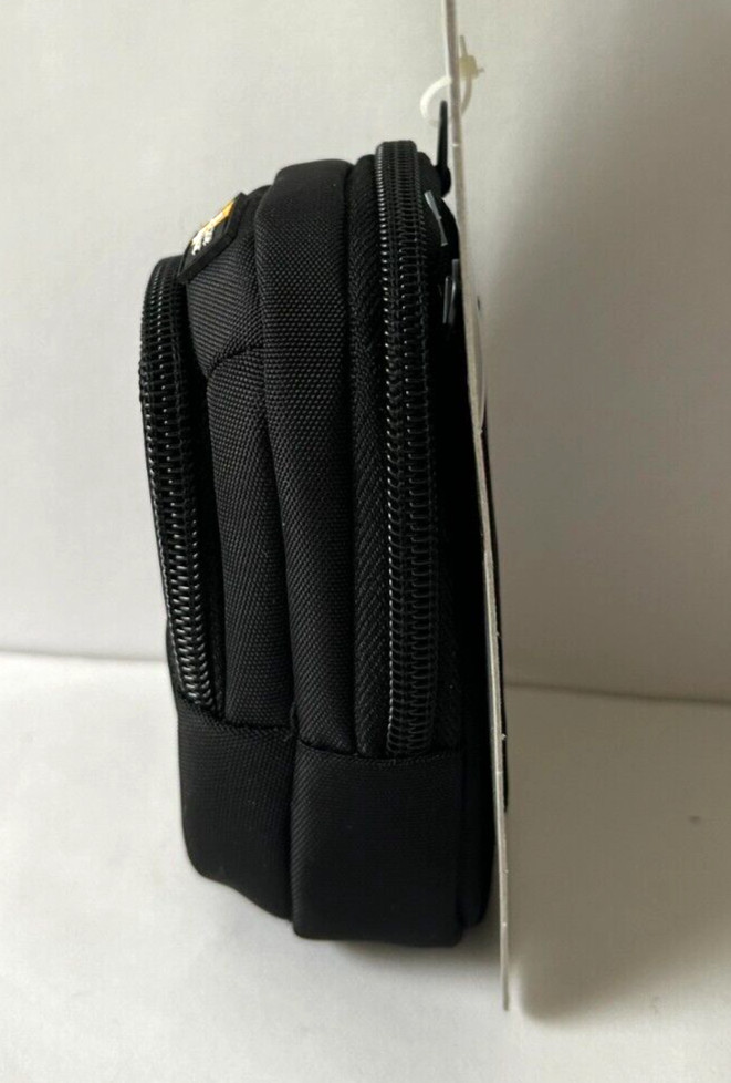 Case Logic DCB302 Black Camera Case Small Travel Bag Strap Two Zip Pockets NEW