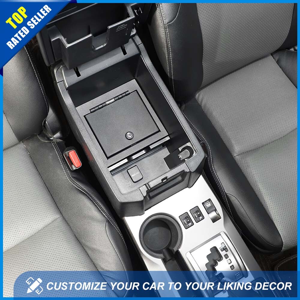 Metal Console Safe Box Key Lock Replace Armrest Storage Tray for 4Runner 2010-23