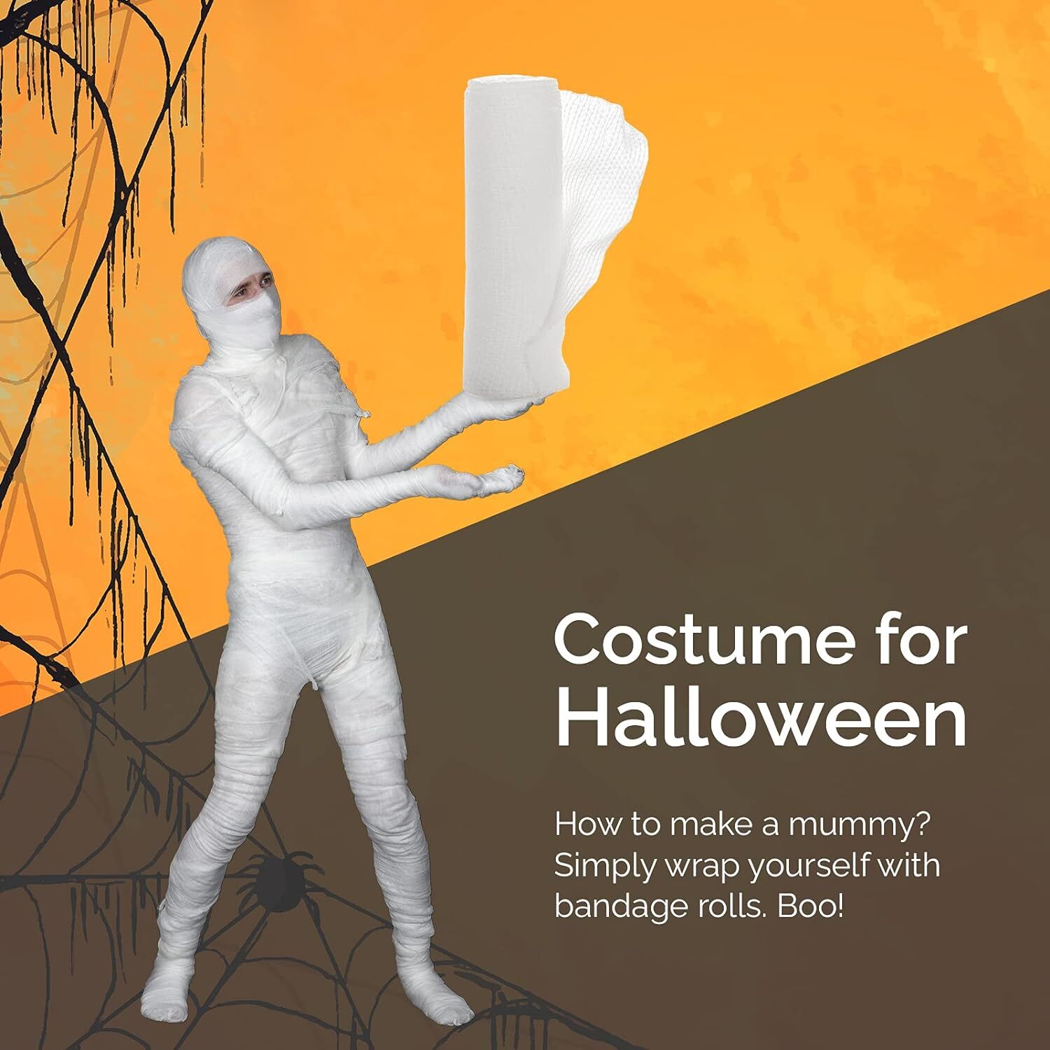 24 Rolls/Box, Rolled Gauze Bandage 4"x4.1 yd Sterile Stretch w/ 2 Medical Tape