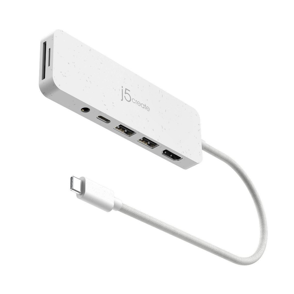 j5create  USB-C Multi-Port Hub with Power Delivery  Eco ( White )