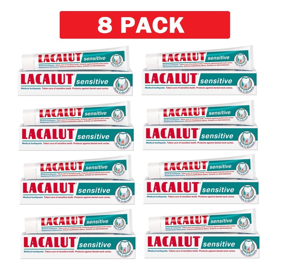 8 Pack LACALUT SENSITIVE Daily Toothpaste, 75ml