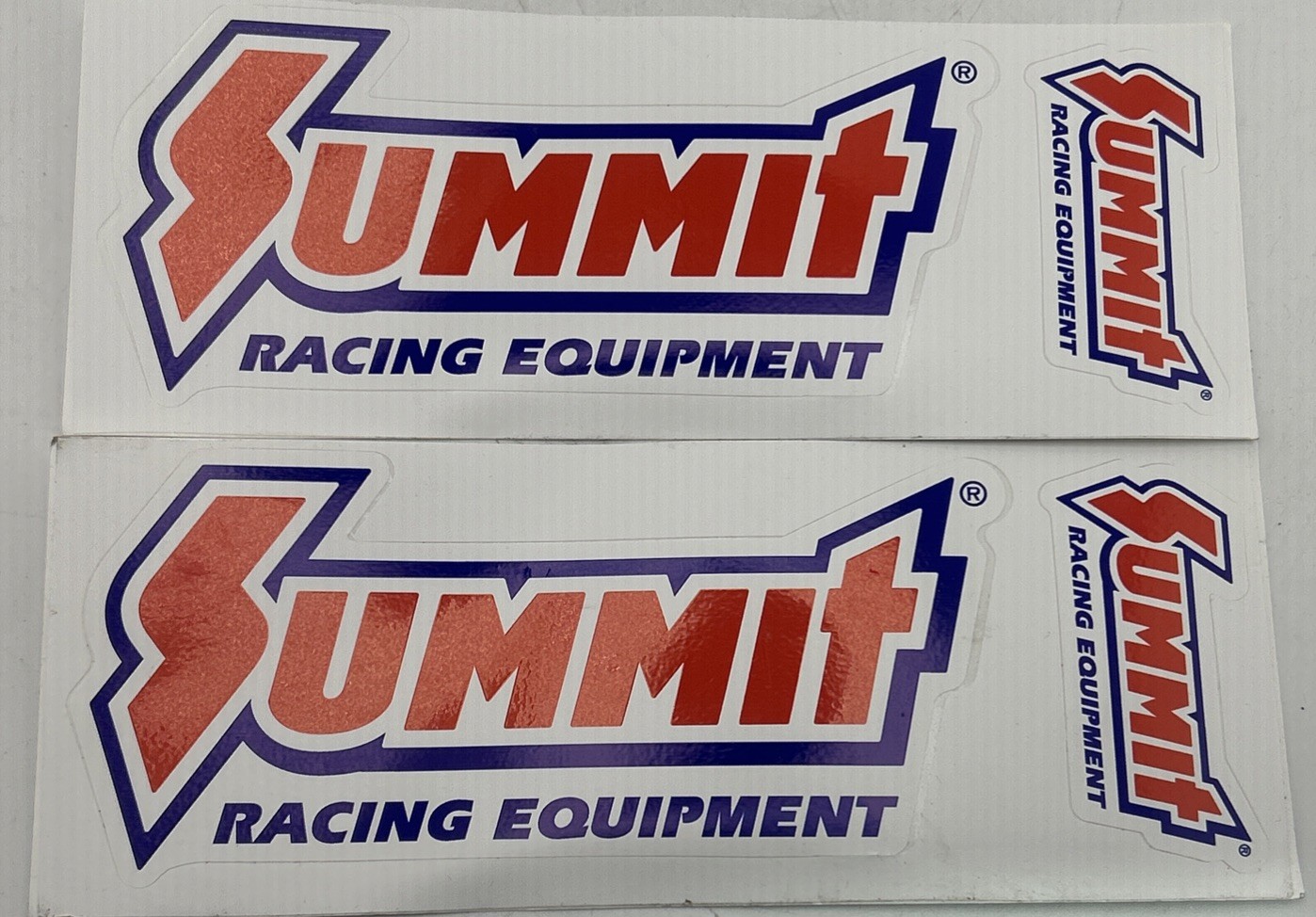 Summit Racing Stickers Decals, lot of 2 9"x3.5", 2 stickers per sheet NEW NHRA
