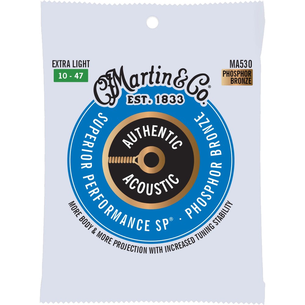 Martin MA530 Authentic Acoustic SP® Strings, Phosphor Bronze, Extra Light