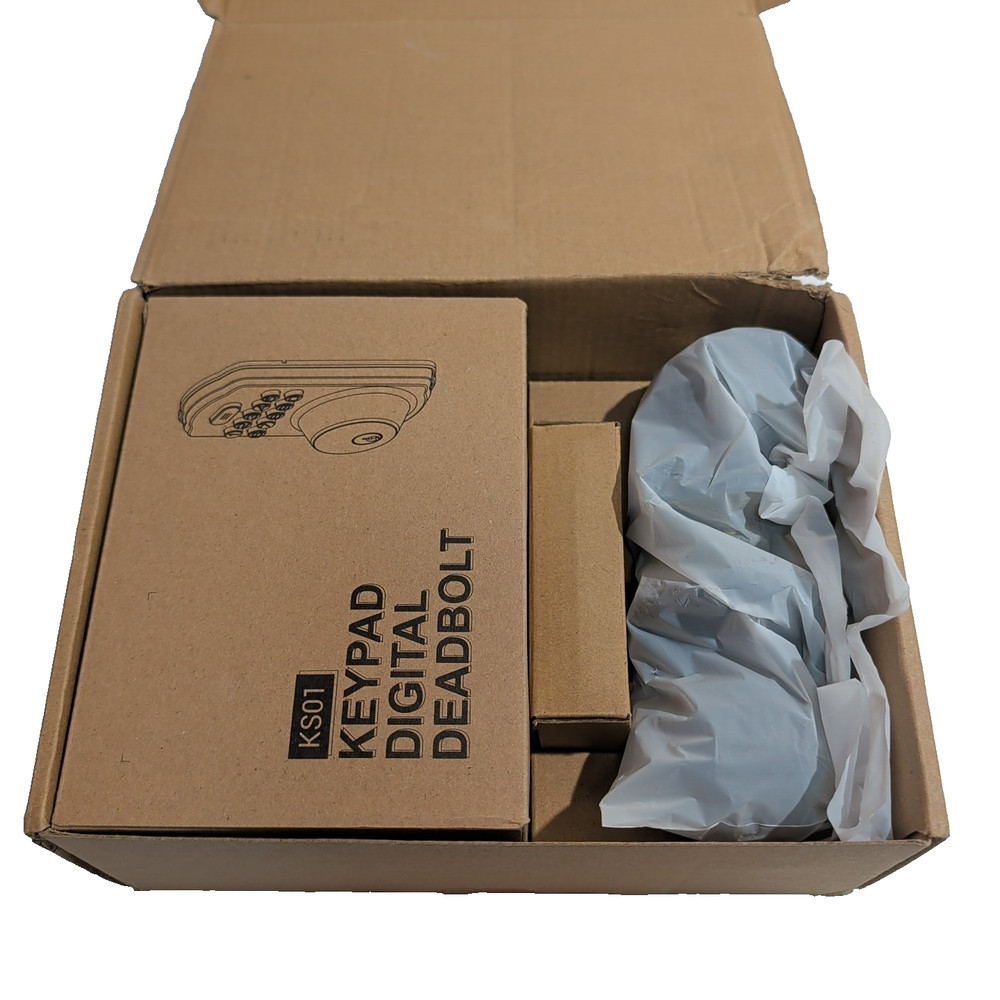 Veise Keyless Entry Door Lock 2 Knobs Backlit Keypad Deadbolt Open Box - Black