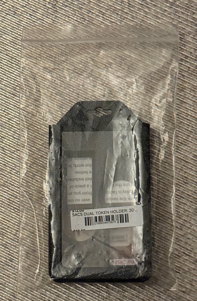 New Black 3D Printed ID & Dual RSA Token Holder