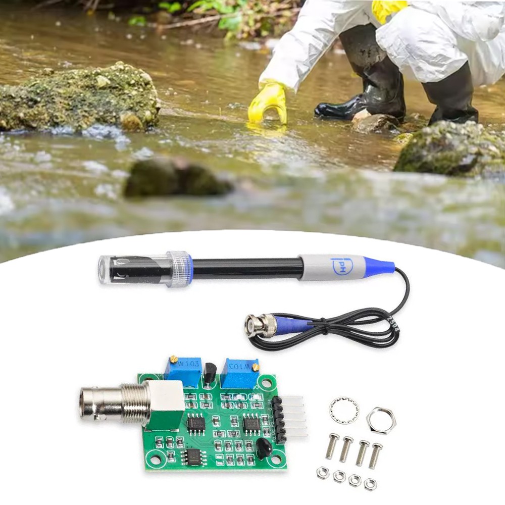 Liquid PH0-14 Value Detect Sensor Module + PH Electrode Probe BNC for Arduino