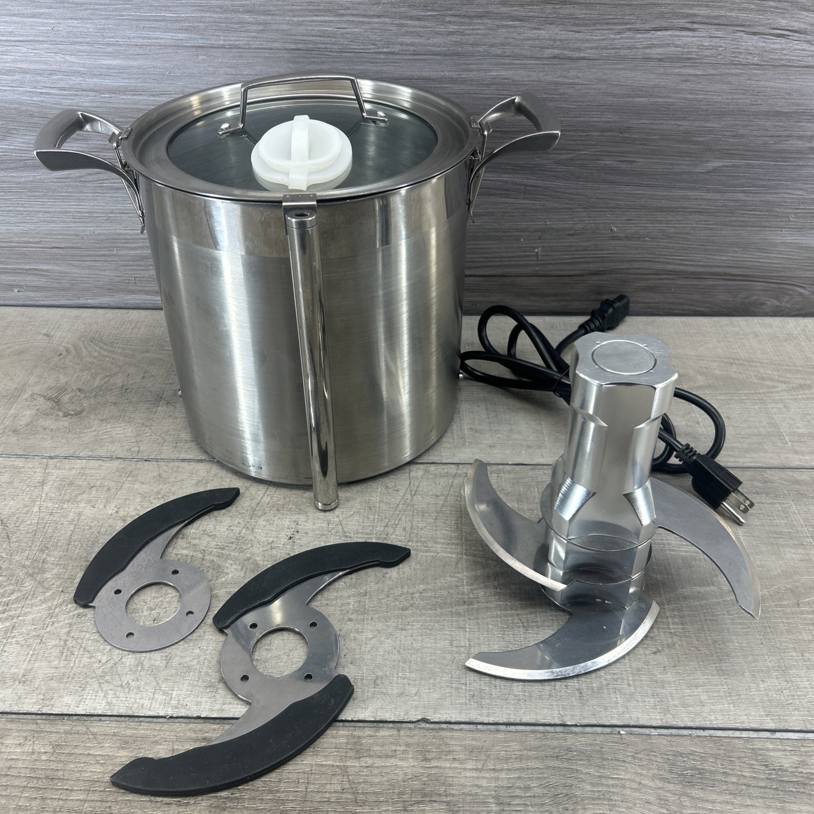 Commercial Food Processor Lot 10.6 Quart Bucket Blades Lid Stainless NO MOTOR