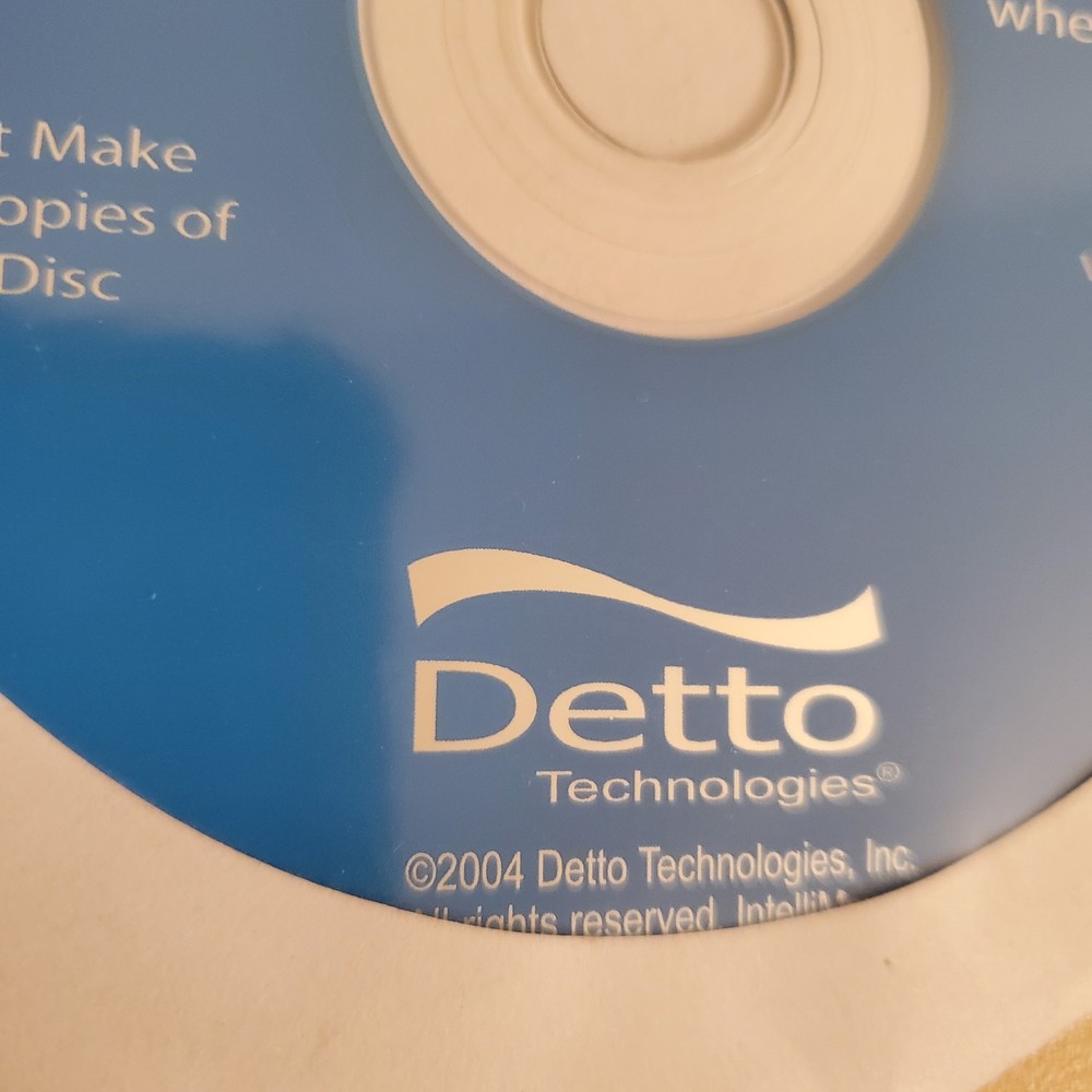 Detto Technologies / INTELLIMOVER / PC to PC DATA TRANSFERRING CD-ROM 2004