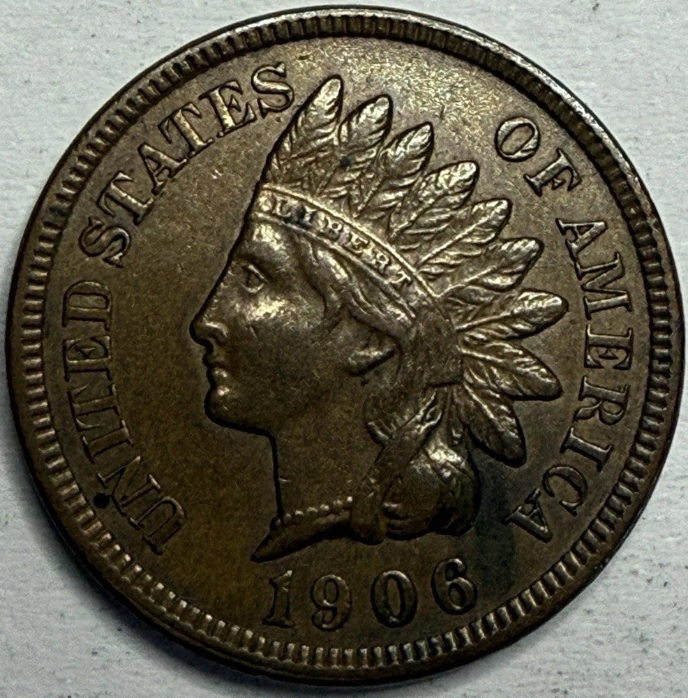 1906 - Indian Head Cent - AU+ Exact Coin Imaged #IND509