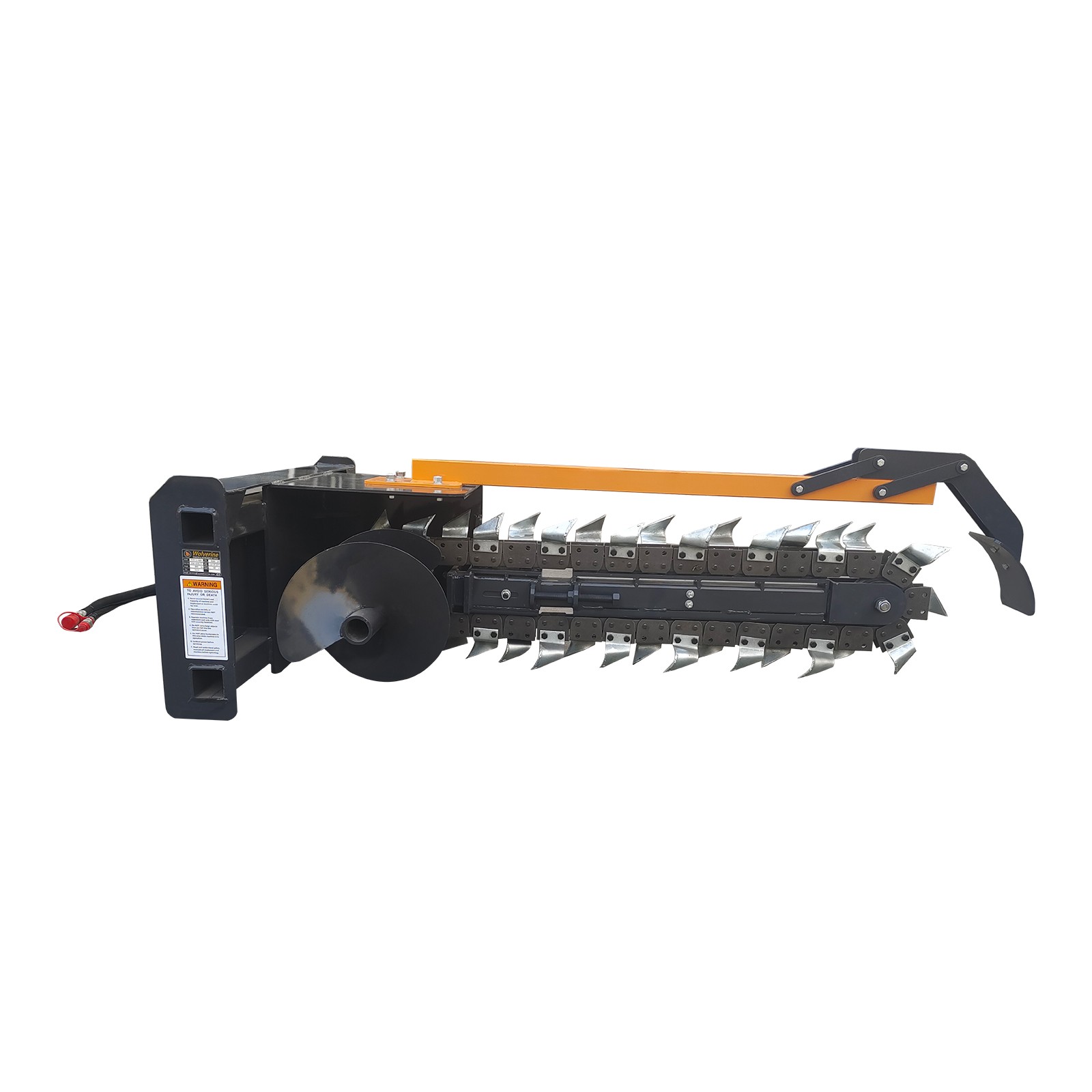 Wolverine 48" Skid Steer Loader Hydraulic Trencher Attachment 8" W TCR-12-48H US