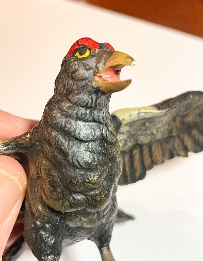 Rare Cold Painted Austrian Vienna Bronze Hawk Bird