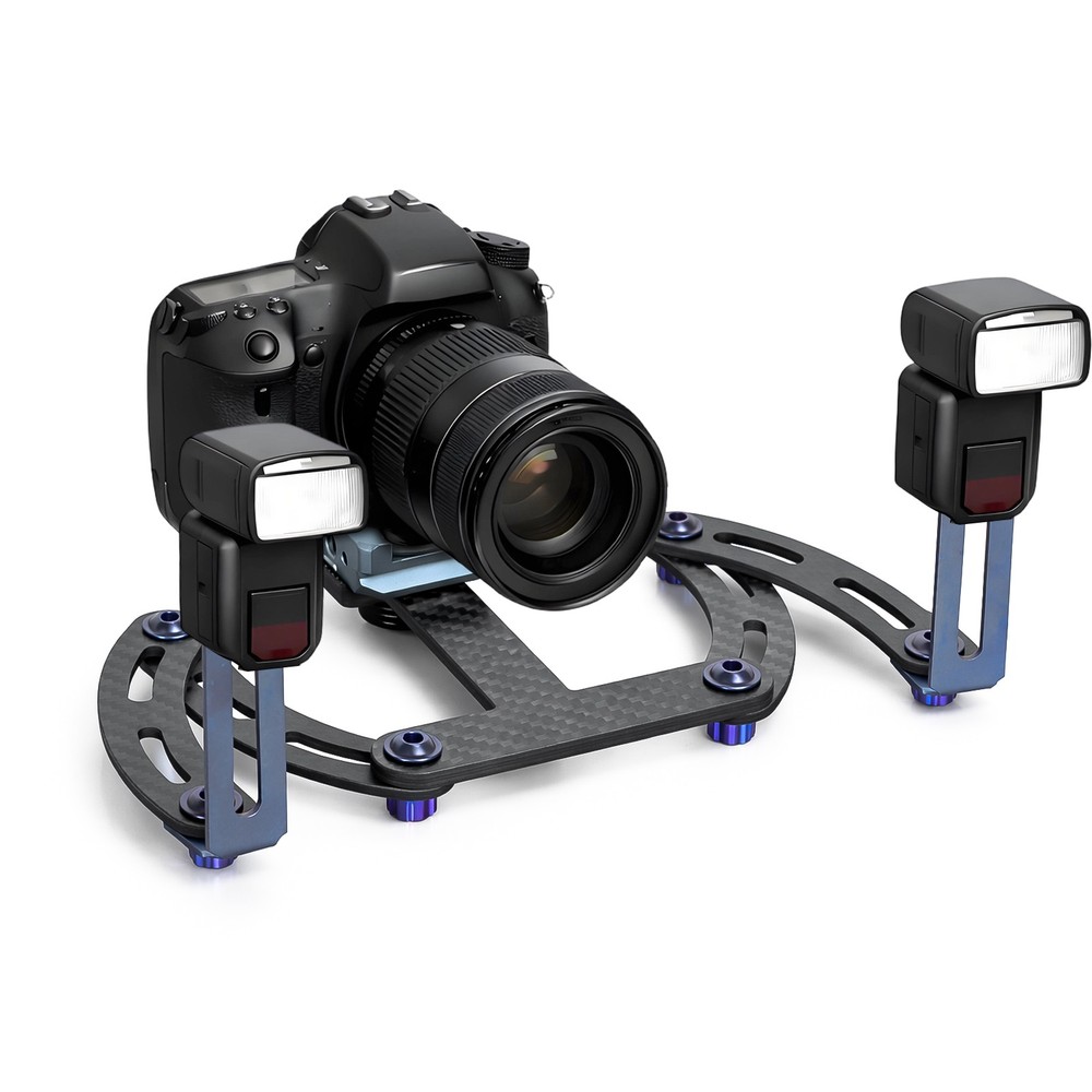 Dual Mount Arm Flexible Flash bracket Dentist-Specific Camera Stabilizer w/Case
