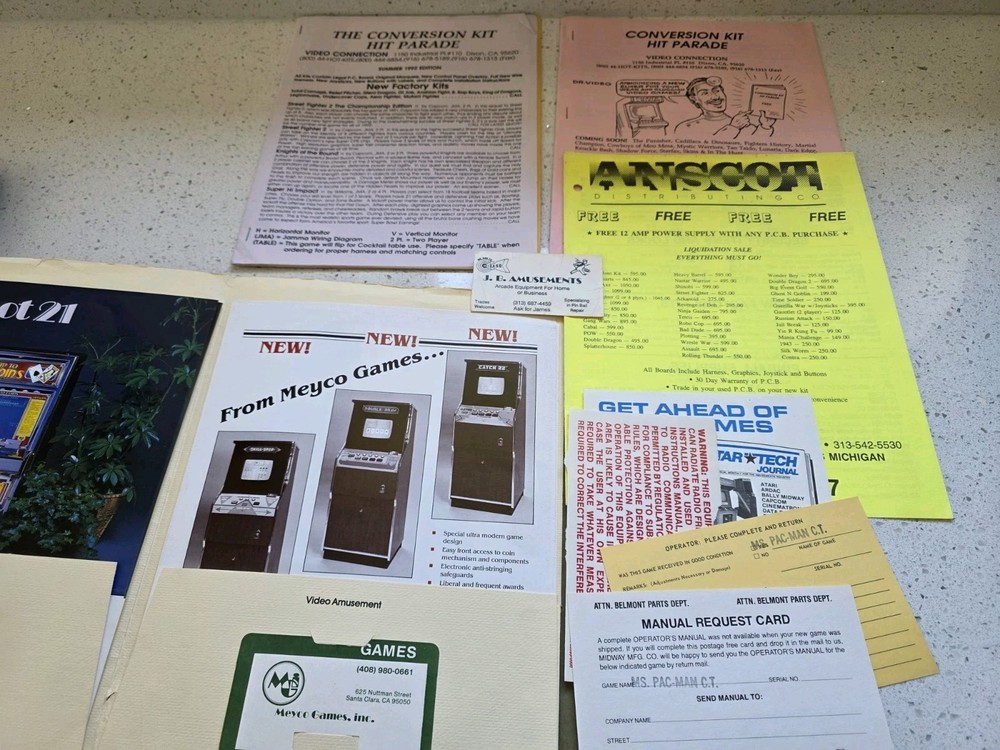 Misc Arcade Ads And Paperwork