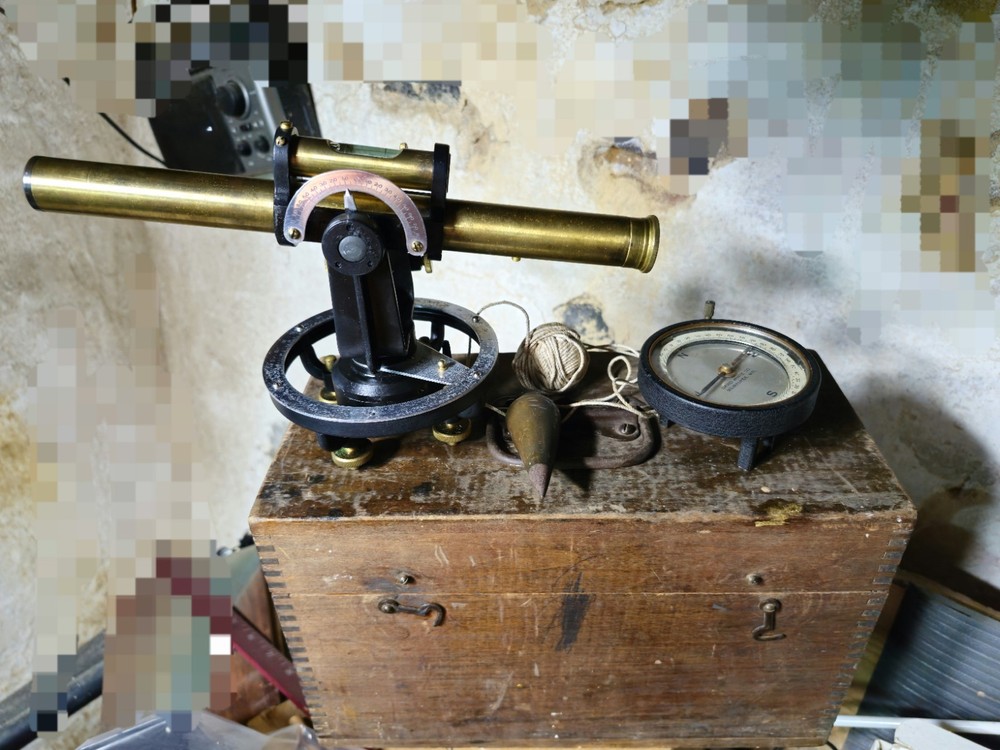 Antique David White Surveyors Transom, Level, Compass