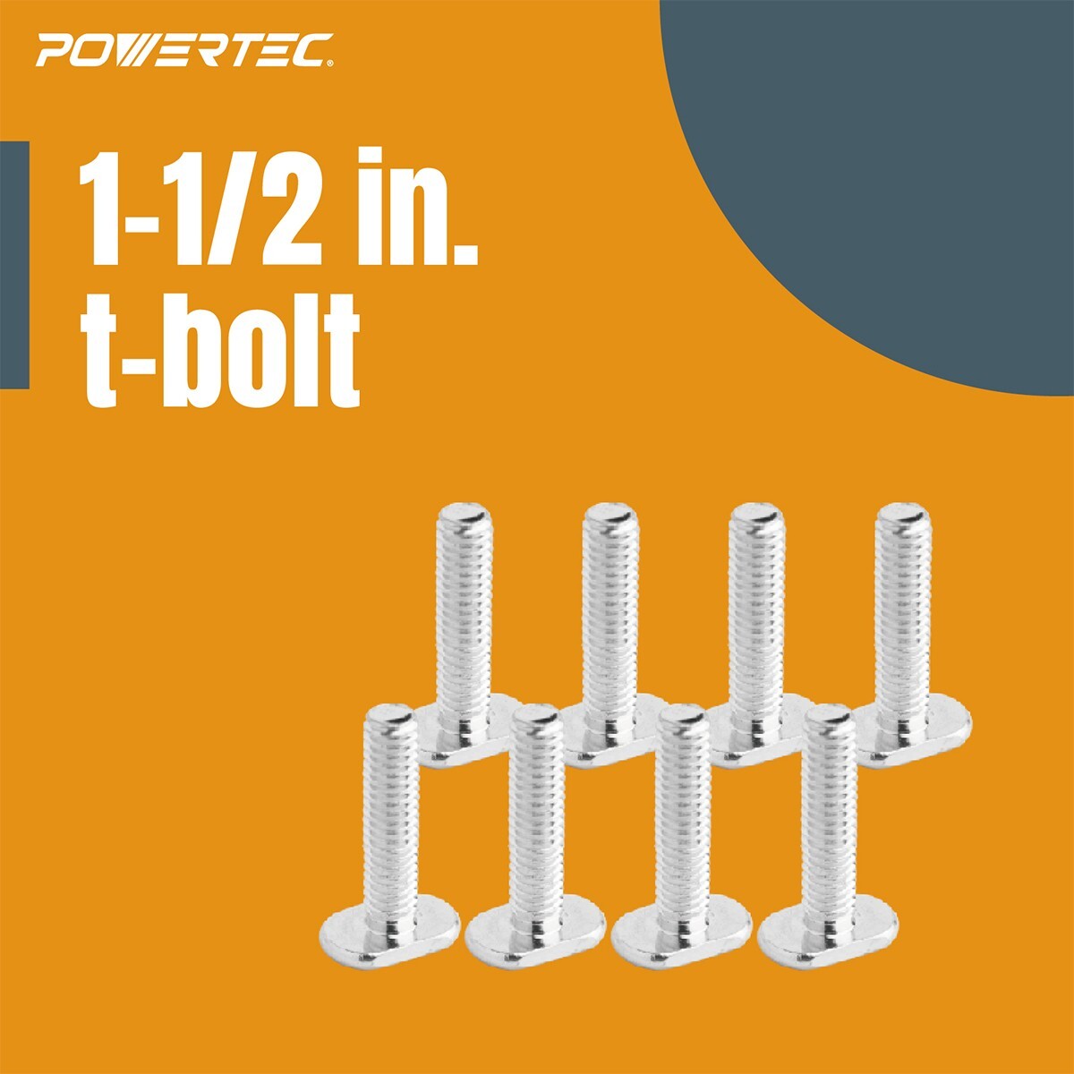 POWERTEC 71889 2 Pcs Double-Cut Profile Universal T-Track (36") and 10-PK Knobs