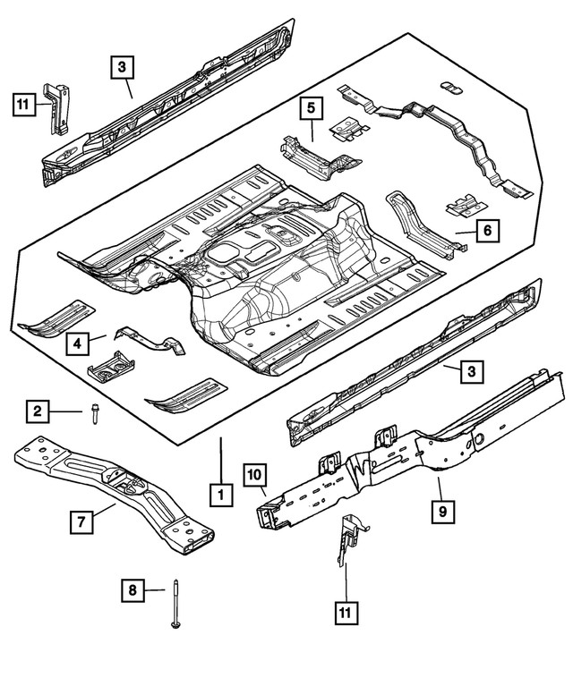 Genuine Mopar Frame Rail Bracket Right 55113188aa