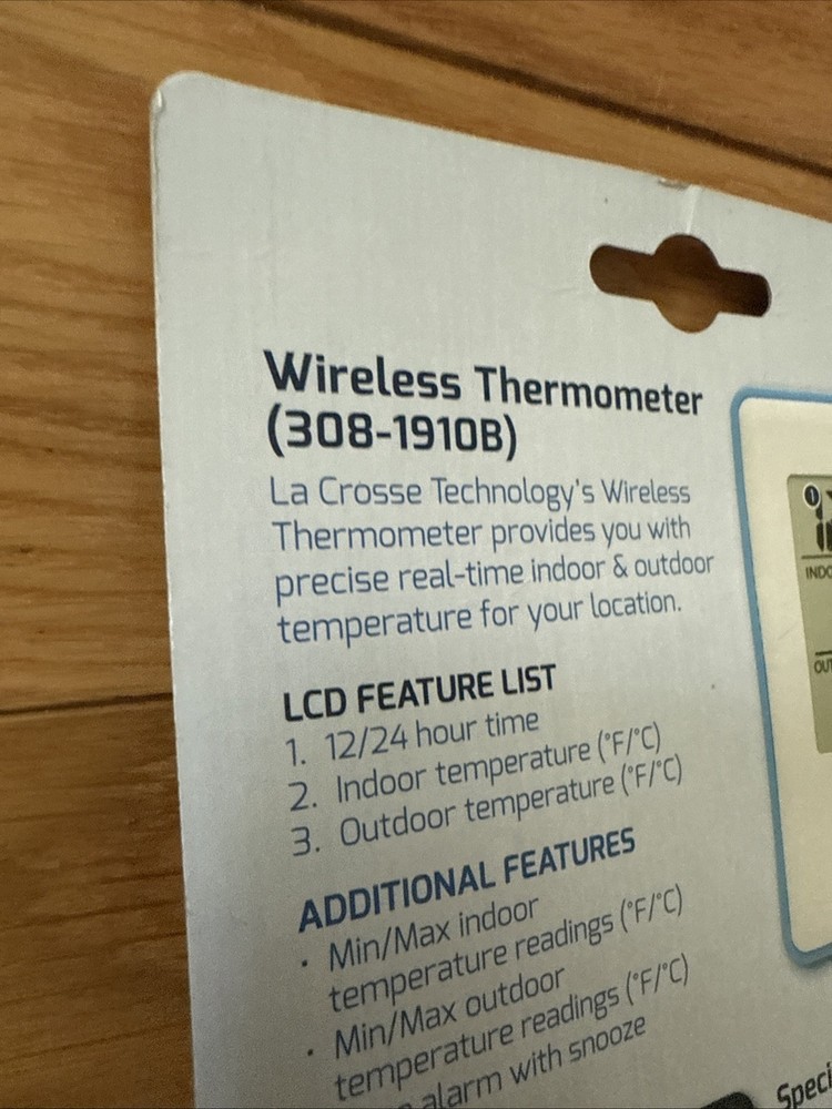 La Crosse Technology Wireless Thermometer 308-1910B w/ Remote Sensor