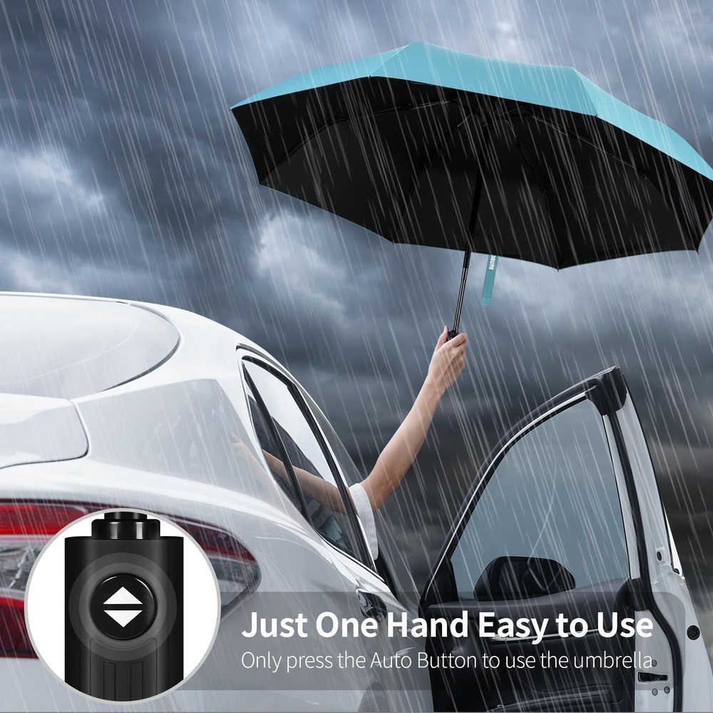 Travel Umbrella Windproof Compact Automatic Wind Resistant Folding Lightweight