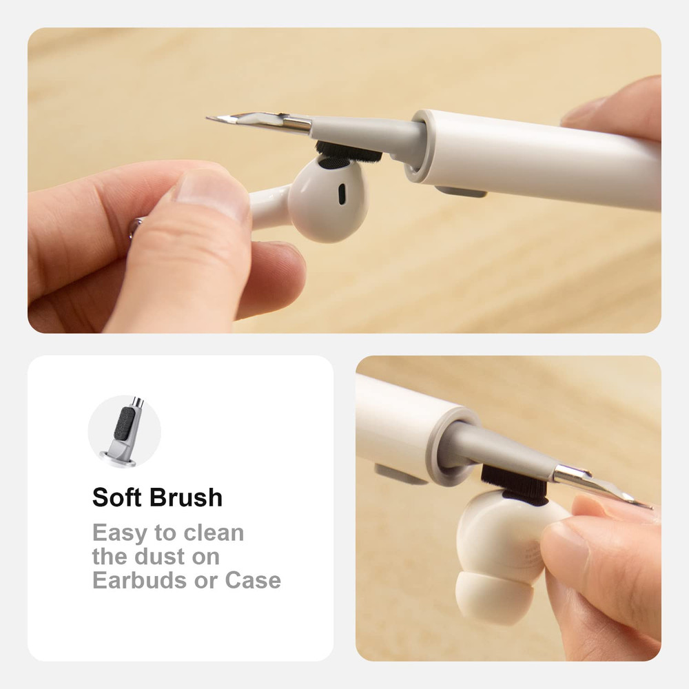 AirPods Cleaning Kit Pen for Pro 1 2 3 Multi-Function Brush Tool White