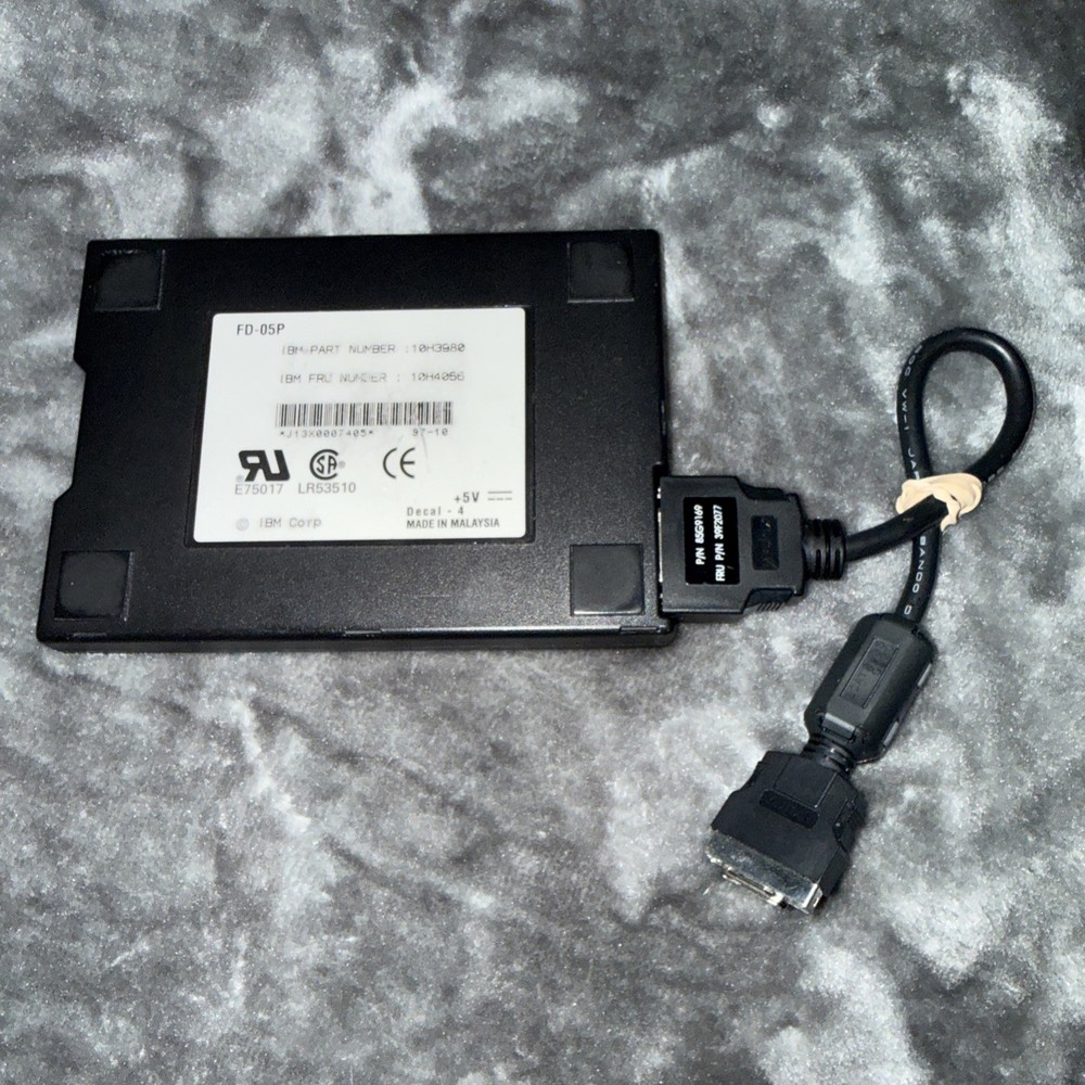 IBM Thinkpad External Floppy Disk Drive FD-05P 10H3980 W/Cable