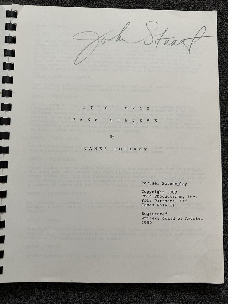 1989 It’s Only Make Believe Screenplay Script Annotated Elvis Impersonator rare