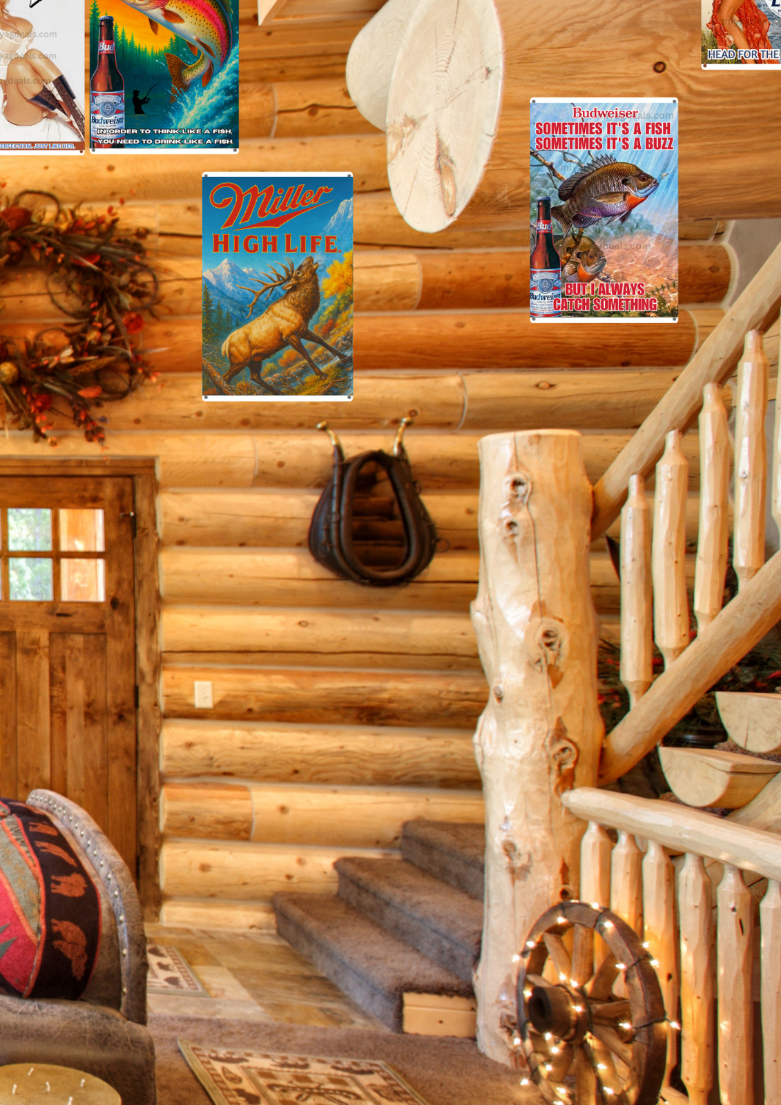 Miller High Life Crappie Metal Sign Vintage Style Wall Decor Fishing Read Des