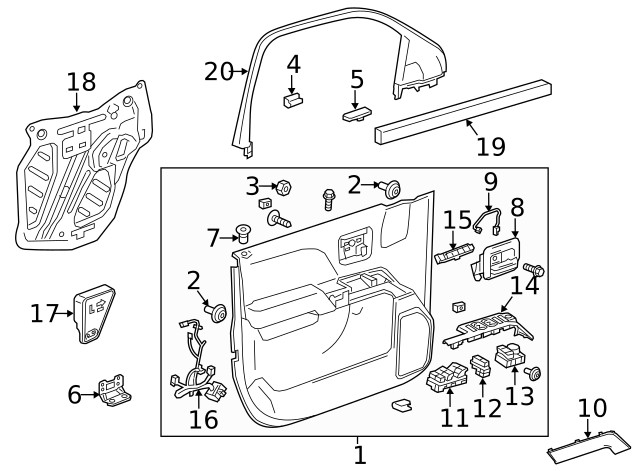 Genuine GM Front Side Door Pull Handle Bracket 23455218