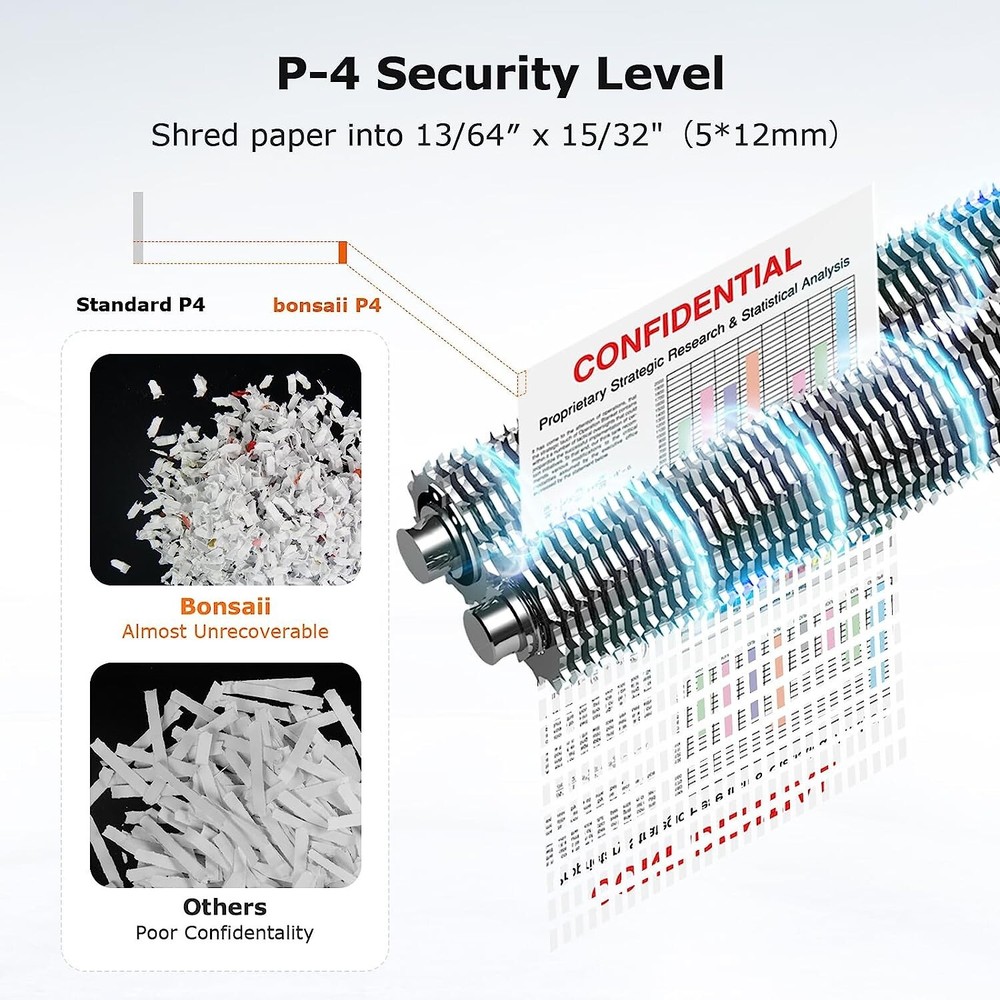 Ultimate High Security Micro Cut Shredder - 60 Minute Run Time - P-4