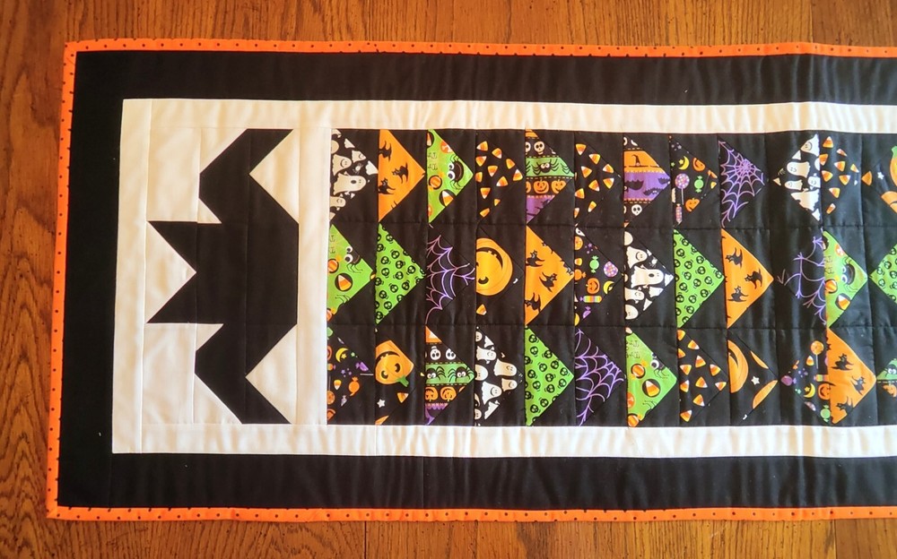 Halloween Batty Table Runner Handmade & Finished Quilt