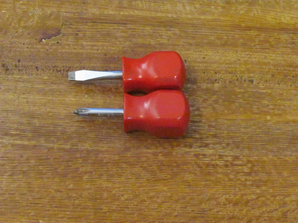 MAC TOOLS STUBBY SCREWDRIVERS PN2SA P212X PHILLIPS & FLAT BLADE USED GC