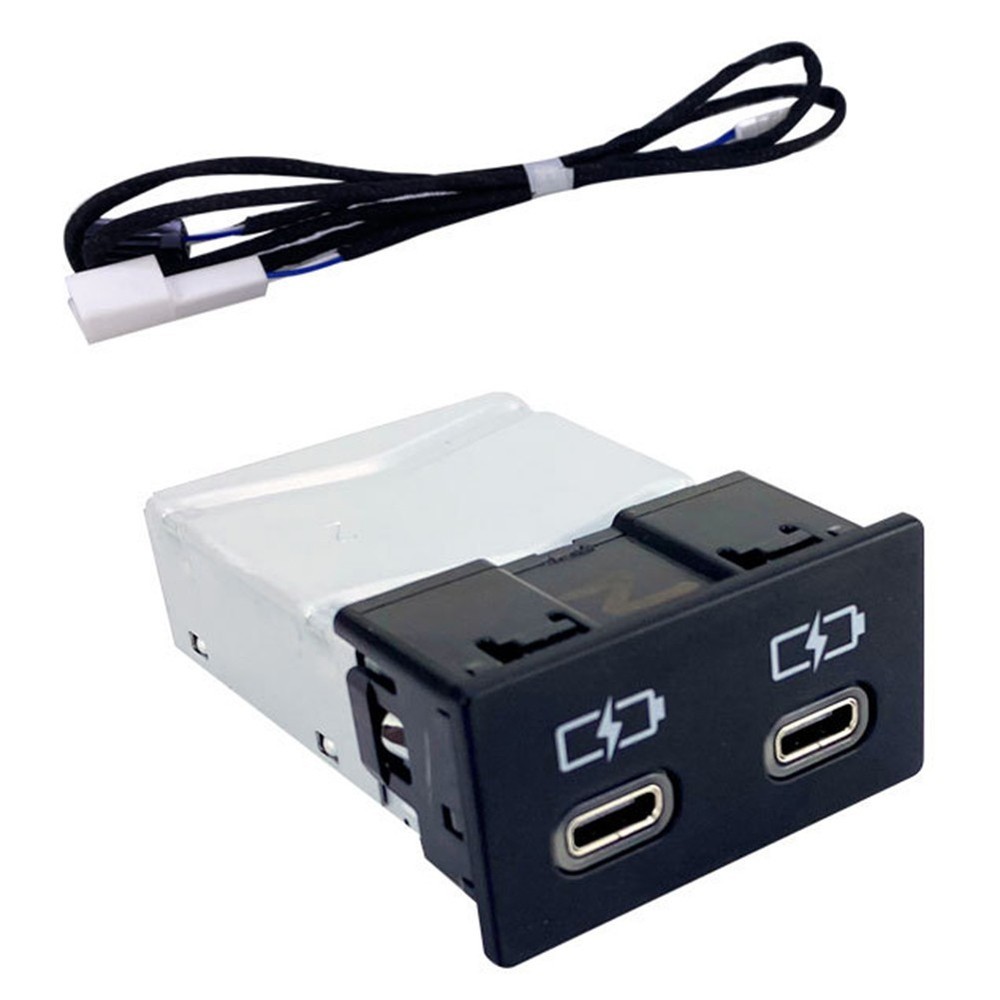 1PC Quick Charge Dual TYPE-C Interface Socket Fast Car Charger Use for Toyota