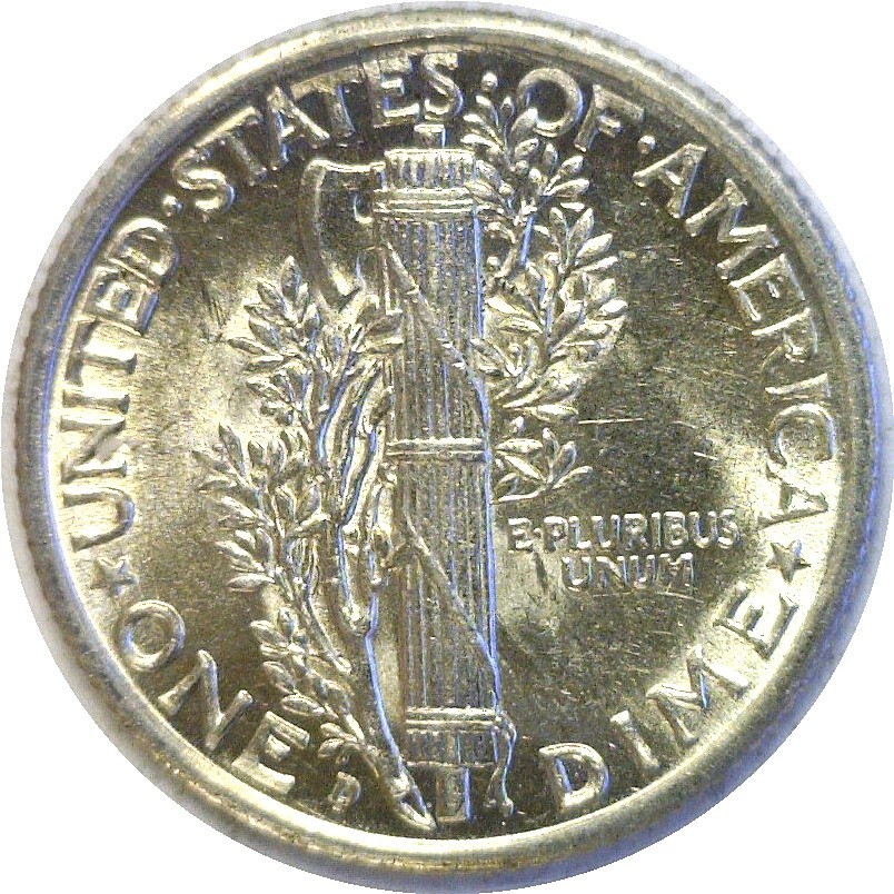 1939-D 10C Mercury Dime Silver AU