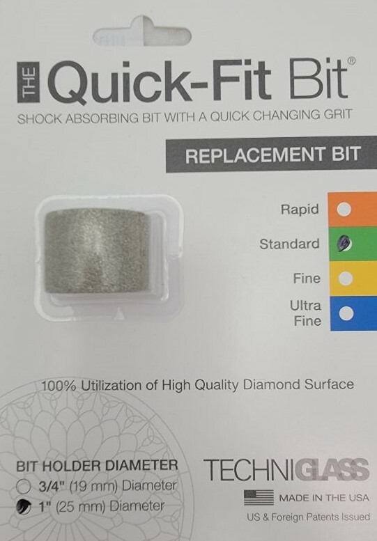 1" Standard Quick Fit Bit Stained Glass Grinder by Techniglass Replacement