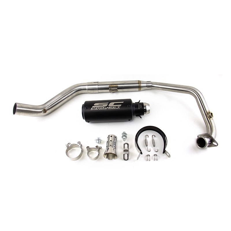 Black Muffler Exhaust Front Pipe Full System For CF-Moto 300NK 300SR 300SS 250SR