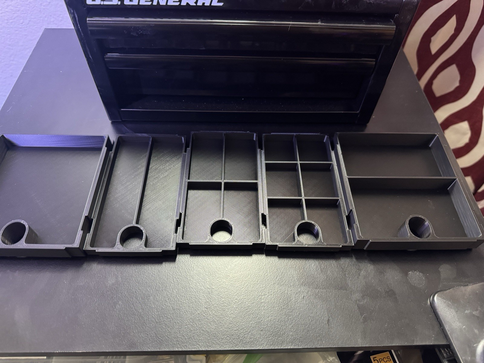 US General Harbor Freight Mini Toolbox Bins. 4 Top, 5 Middle, 4 Bottom. 13 Tota