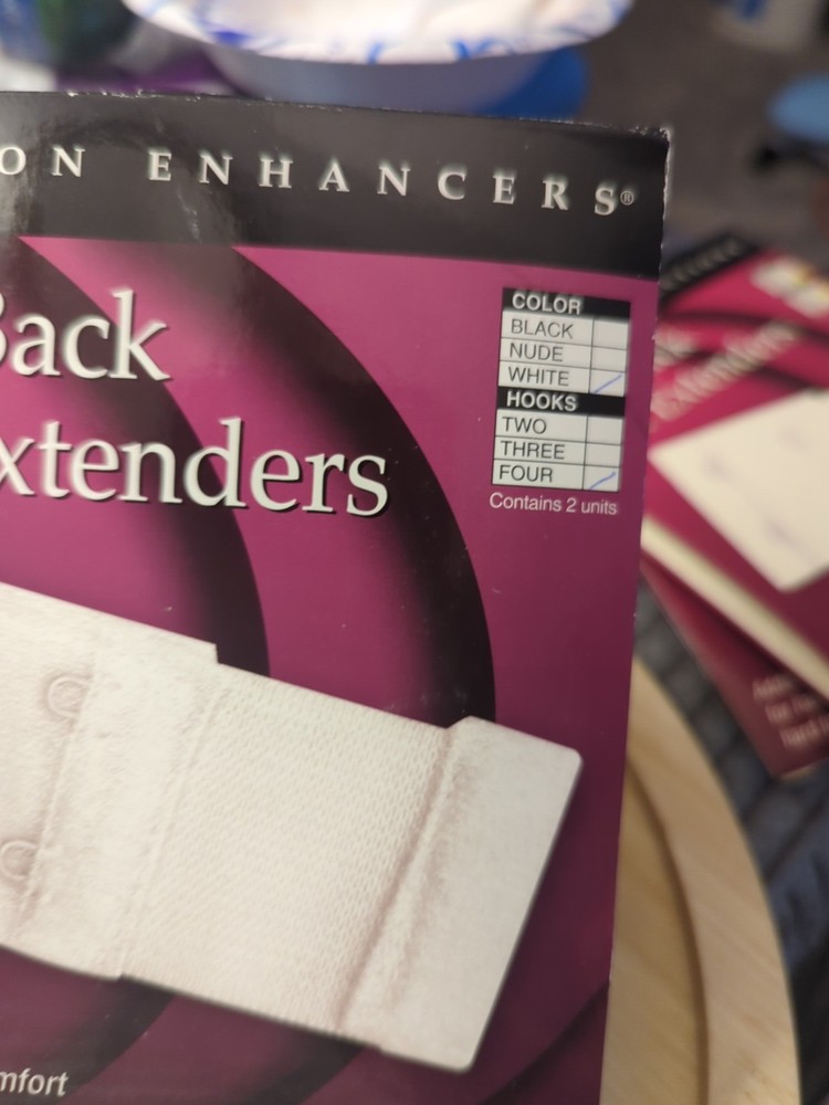 3 Packages SOFT BACK BRA EXTENDERS WHITE ONE SIZE NIP
