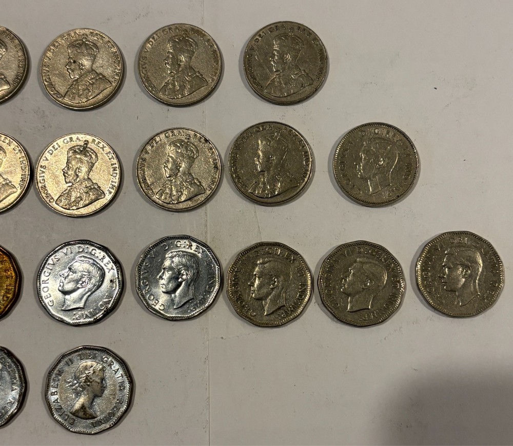 25 different dates Canada Five Cents between 1922-1954 Lot 833