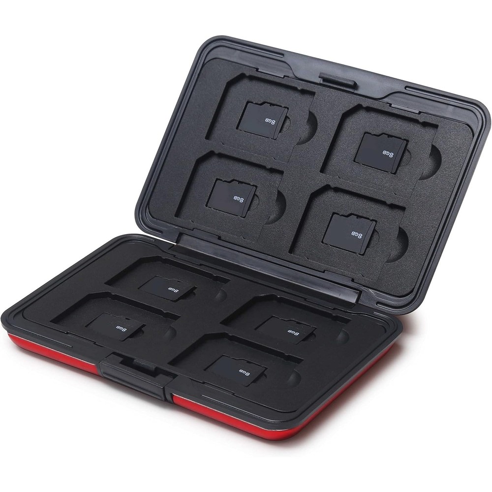 Red SDXC Storage Aluminum Case Micro SD Cards Holder Case Memory Card Box 2PC