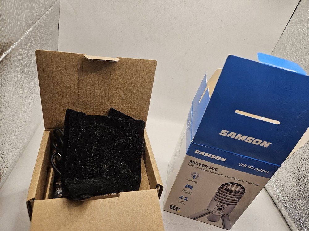 Samson Meteor Mic USB Silver Microphone Noise Cancel Technology Used Condition