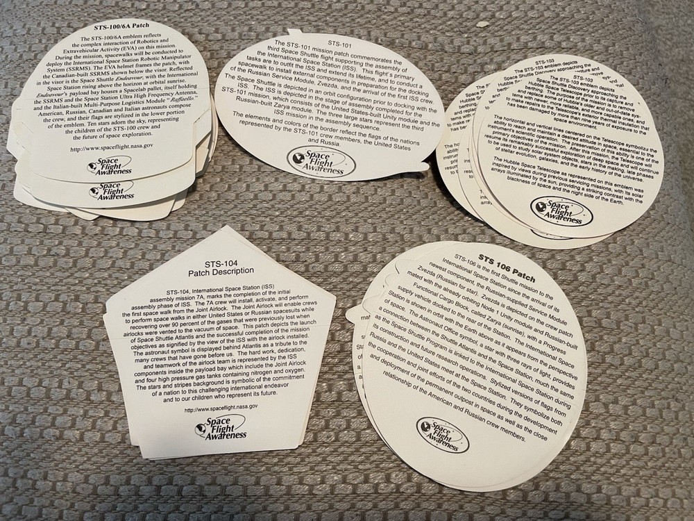 Space Shuttle Patch Decals Selling Individually , See Description To Missions