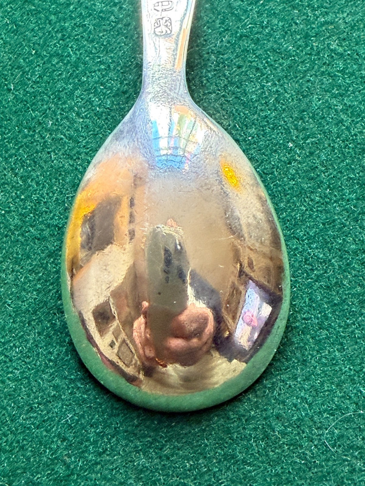 Antique Georgian Solid Silver Bright Cut Engraved Old English Pattern Spoon