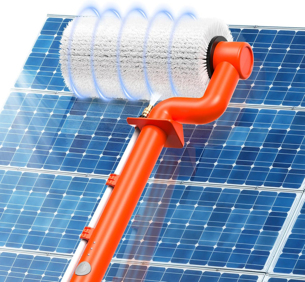 Electric Solar Panel Cleaning Brush: 20FT Adjustable Water Fed Pole Solar Panel