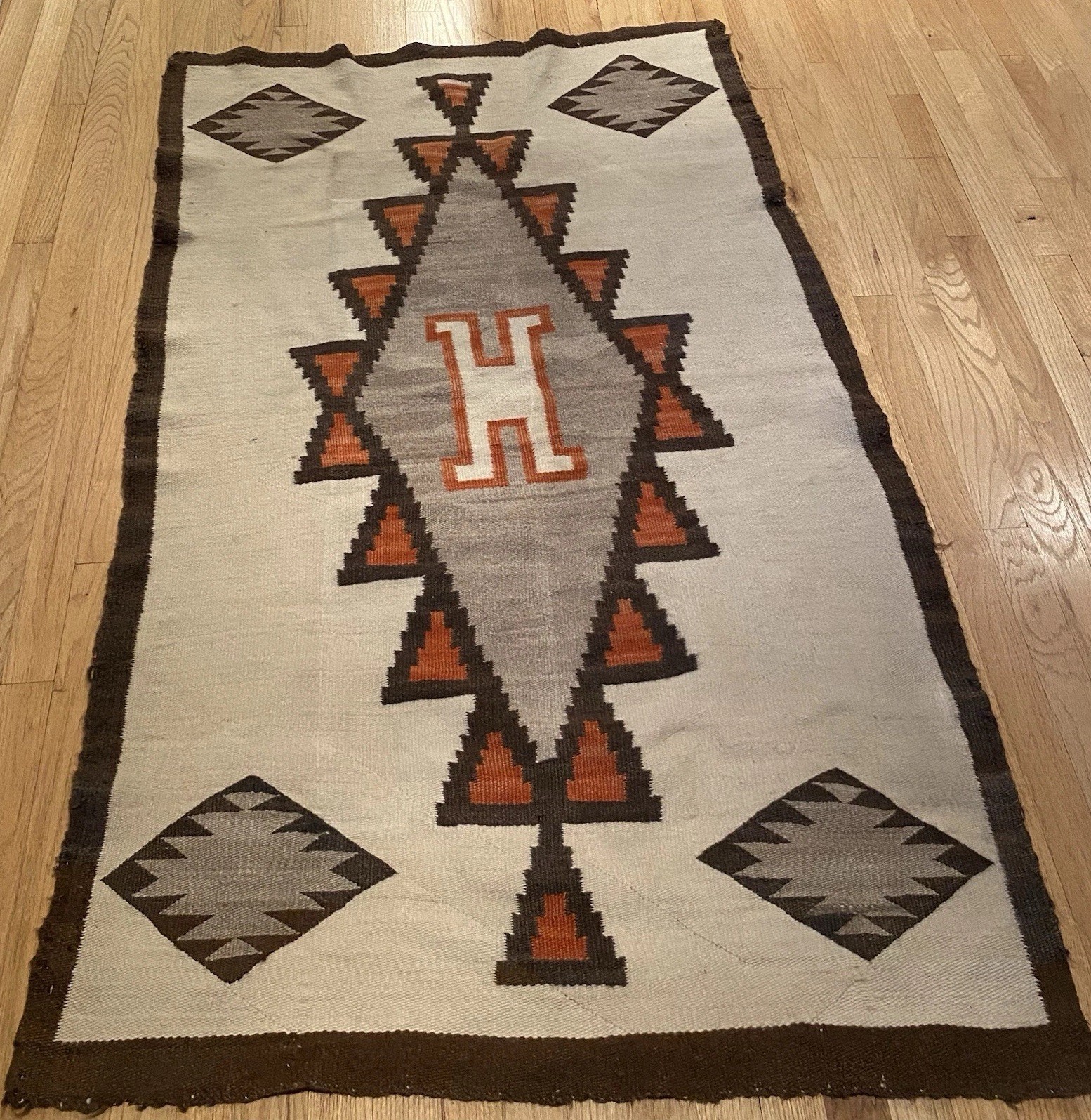 Antique Navajo Trading Post Rug Ganado Western Reservation 1915 Native American