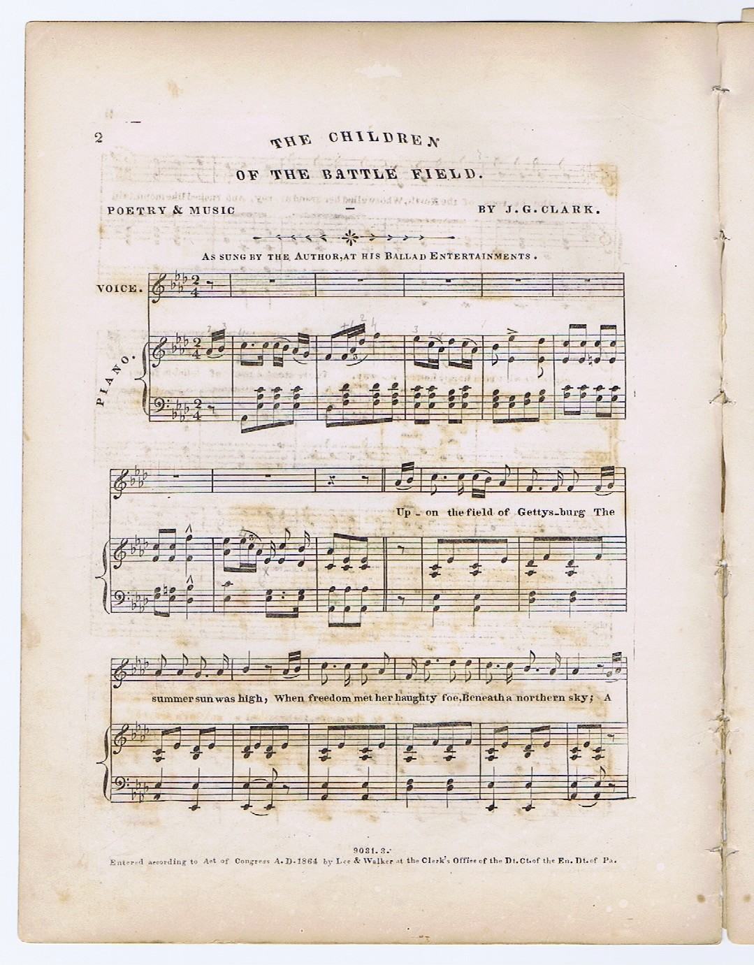 The Children of the Battle Field - Gettysburg, Civil War - Duval & Son litho