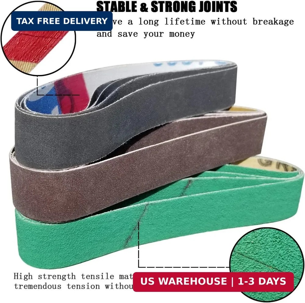 24 Pcs 3/4" x 12" Replacement Knife Sharpener Sanding Belt Kit for Work Sharp Ke