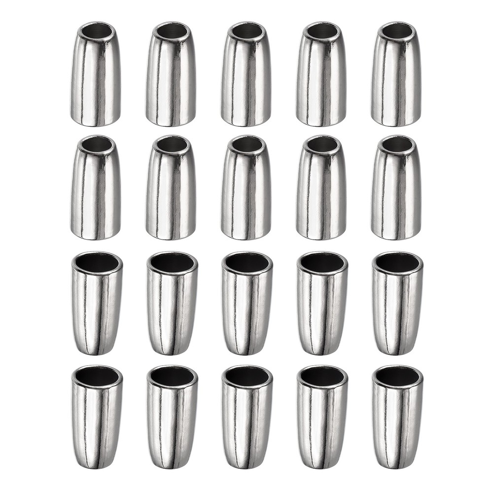 9x13x3mm Bell Stopper - 30Pack - Good for DIY Drawstring - Silver