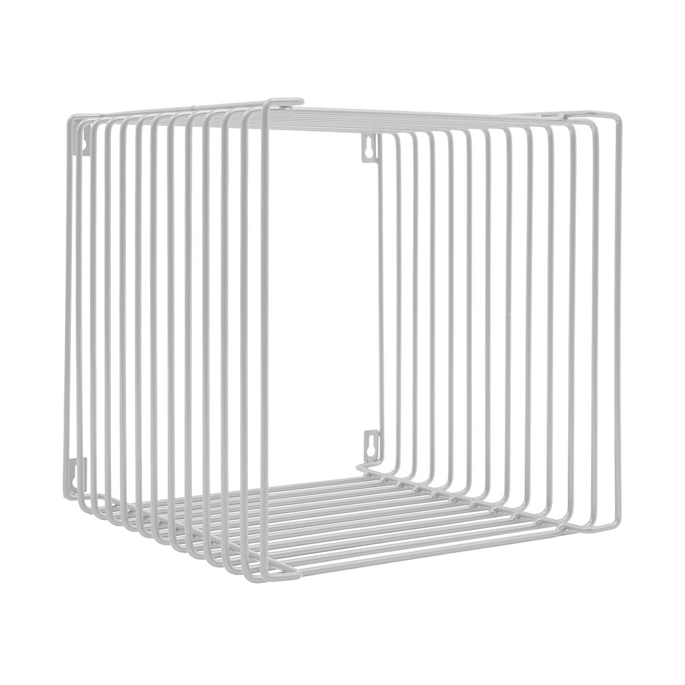 Side Table, Square Geometry Side Table, Linear Metal End Table